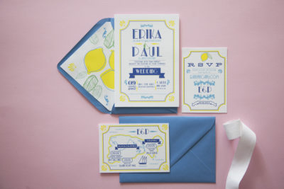 Rètro wedding stationery, Capri e limoni