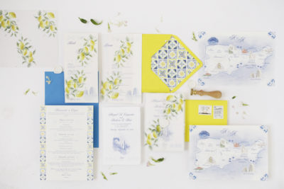 “Capri, limoni e maioliche” wedding stationery